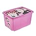 Produktbild keeeper Minnie Aufbewahrungsbox mit Deckel, Dreh- und stapelbar, Für Kinder, 45 l, Paulina, Transparent Pink