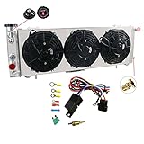 OzCoolingParts All Aluminum Radiator + 3 x 9' Cooling Electric Fan w/Shroud + Thermostat/Relay Wire Kit for 1984-2001 85 92 93 94 95 96 97 98 99 00 Jeep Cherokee XJ/Comanche 2.5 4.0, L4 V6 Auto Engine