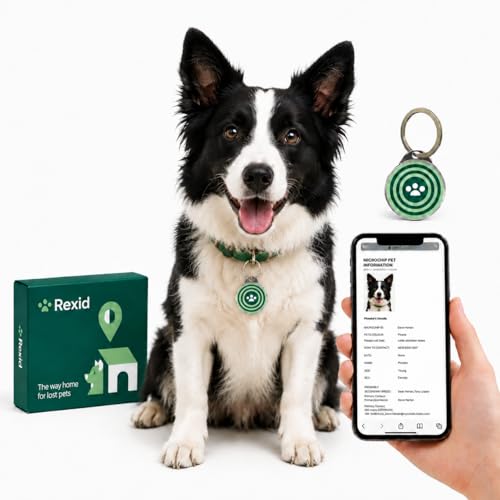 RexID Round Smart Dog Tag 2 Pack – QR Code ID Tag with Online Profile & Owner Contact – Anyone Anywhere Scan Instantly to Reunite – 1.18'' Lightweight & Noise-Free for Dog&Cat