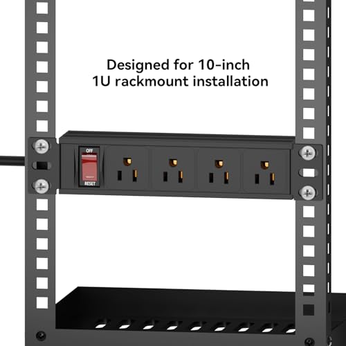 Unidad de distribución eléctrica Rack PDU de 10 pulgadas 1U con 4 tomas y cable de 1,8 metros miniatura 6