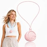 Fancysky Mini ventilatore personale indossabile da appendere al collo, portatile, 3 velocità, ricaricabile tramite USB, per attività all'aperto, viaggi, ufficio, Pink
