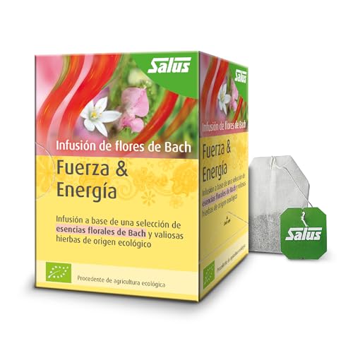 Salus - Infusión de Flores de Bach - Fuerza & Energía - 15 Sobres - Afronta el Día con Más Facilidad - Elaborada a Base de una Selección de Esencias Florales y Valiosas Hierbas