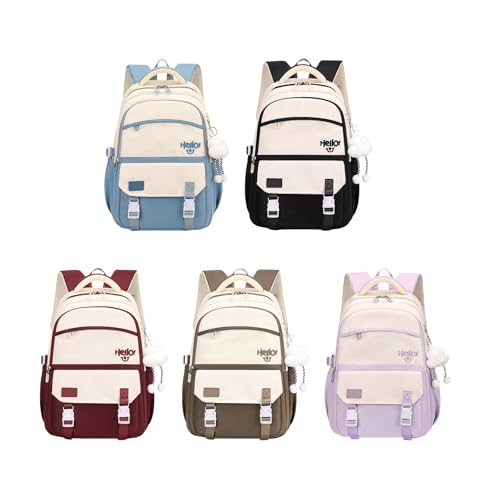 Sac à dos en nylon coloré léger et robuste avec breloque Contrasat