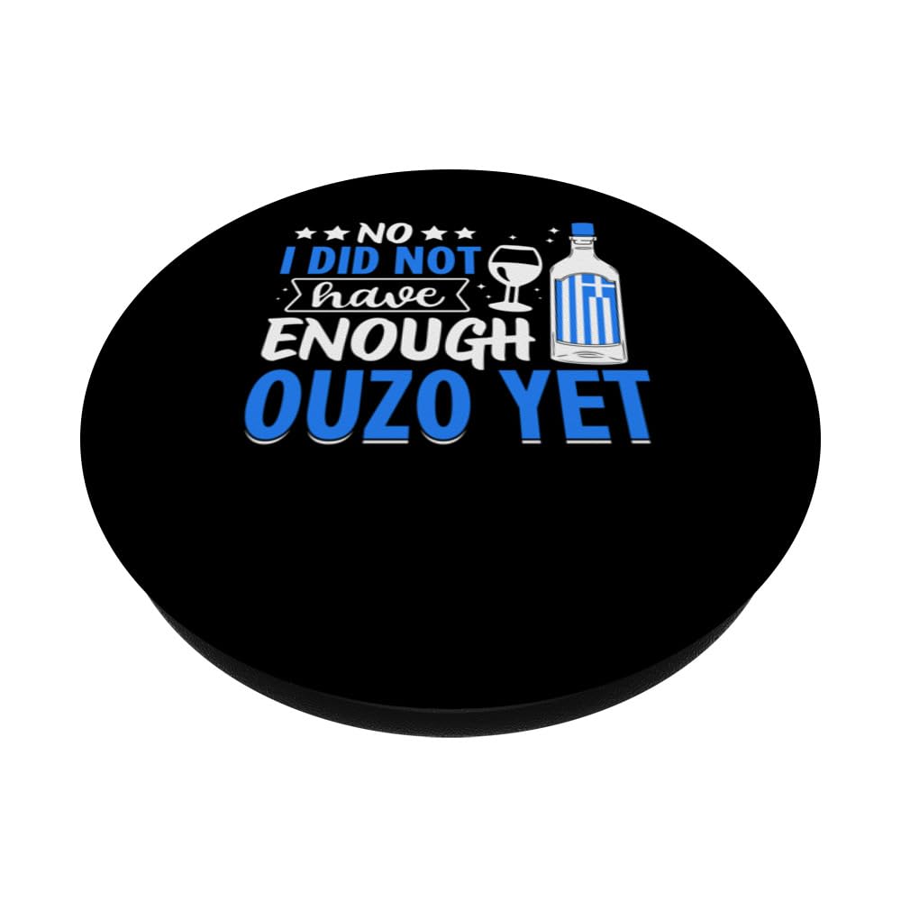 Greek Ouzo Liquor Ouzo Drinking Essentials Ouzo Lover PopSockets Swappable PopGrip, Black - Image 2