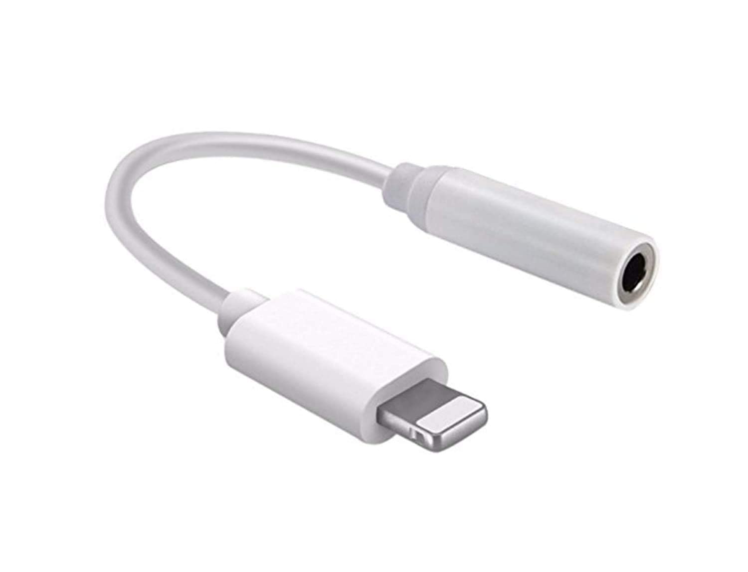 esportic Mini Cable J2 Audio Adapter 3.5 mm Jack Converter Headphone Adapter Connector Support Music Control & Calling Function for MAX/XR/X/8/7/Plus/6S/6/SE/5S/5C/Pad/All iOS Phone Supported.