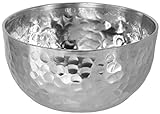 Red Co. 4” Luxurious Round Hammered Aluminum Decorative Bowl, Silver Finish