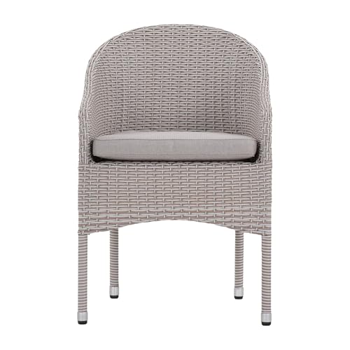 Image of Royaloak Sepang Malaysian Wicker Outdoor Chair, Modern Style, Fiber Rattan, Powder Coated Steel Frame, Water Resistant Cushion, Adult Relaxation