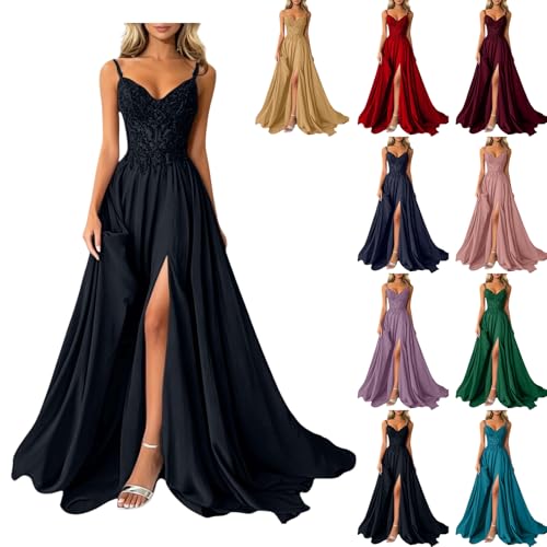 Robe demoiselle d'honneur chic avec fente pour un mariage d'été