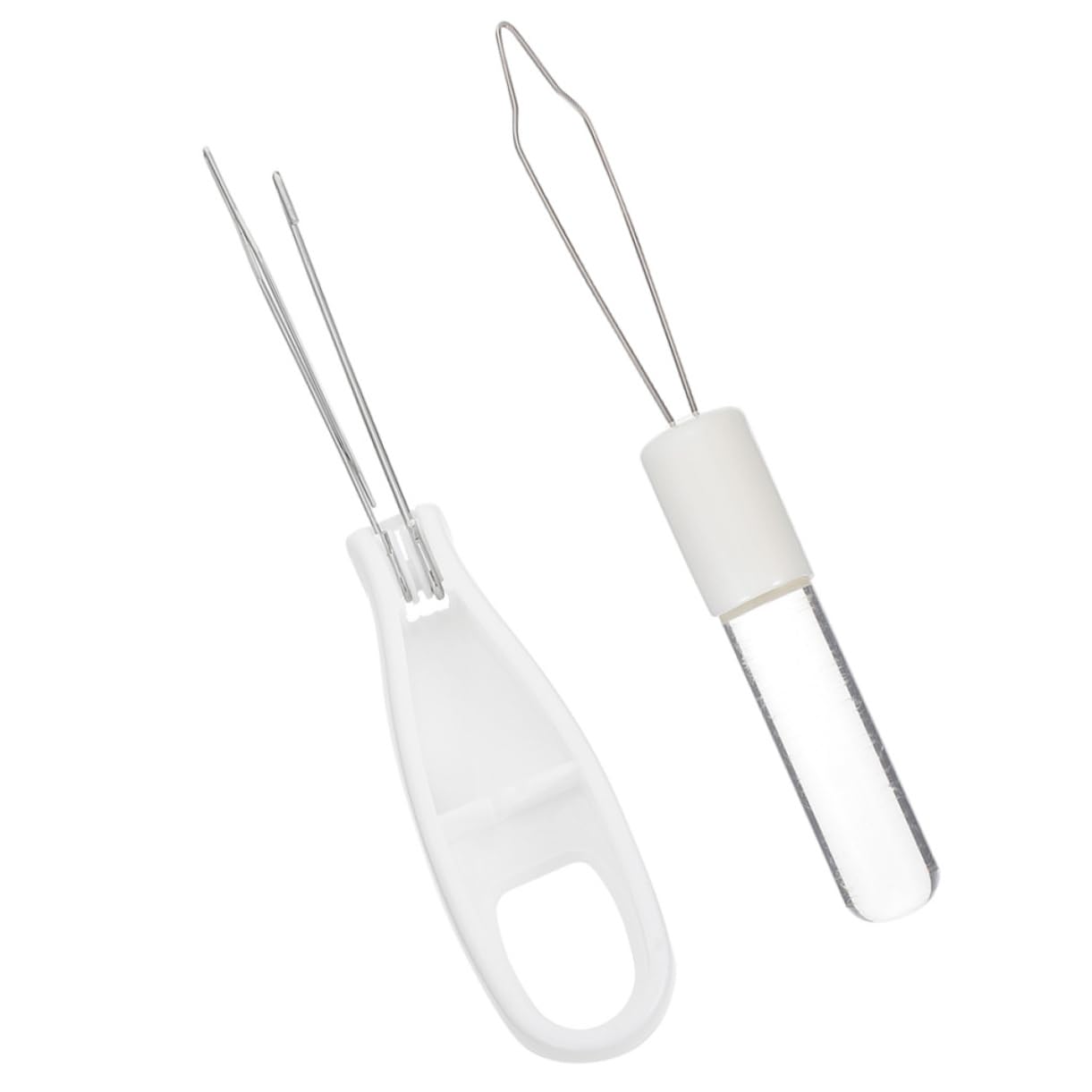 HAPINARY 2pcs Zipper Puller Zipper Pulls for Elderly Coat Buttoning Aid Convenient Button Hook Tool Dressing Aid Assist Tool Decorative Zipper Pulls Button Helper Jacket Hooks Steel White