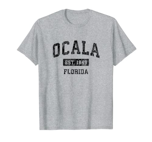 Ocala Florida FL Vintage Deportes Diseño Negro Camiseta