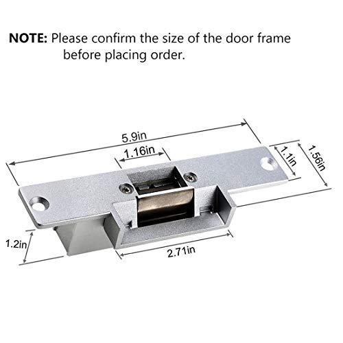 Electric Strike Lock Electronic Mortise NO Mode Fail Secure Lock for Access Control Wooden Metal Door Deadlatches or Cylindrical Locksets