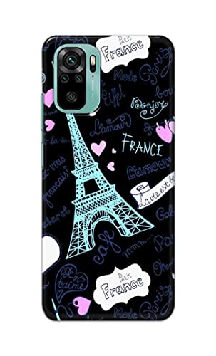 Image of PRINTFIDAA Lovers Famous Place Eiffel Tower in Paris Printed Designer Hard Back Case Cover for Xiaomi Redmi Note 10, Redmi Note 10S -(VD) MVN1003