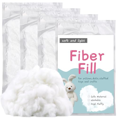 LOKUNN 28.2oz Polyester Fiber, Polyester Fiber Fill, Pillow Stuffing, Stuffing Stuffed Animal, Cushion Stuffing, High Resilience Fill Fiber for Stuffed DIY Crafts