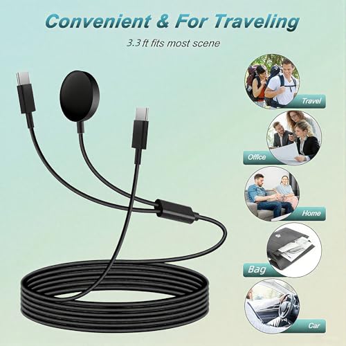 Image of for Samsung Watch Charger Fast Charging,2 in 1 Galaxy Watch Phone Charger 3ft with 25W USBC Charger Compatible with Galaxy Watch 8 /7 /Ultra /6 /6 Classic /5 /5Pro /4 /4 Classic /3 /Active2 /1 /S24 /S23 /S22 /21 /20