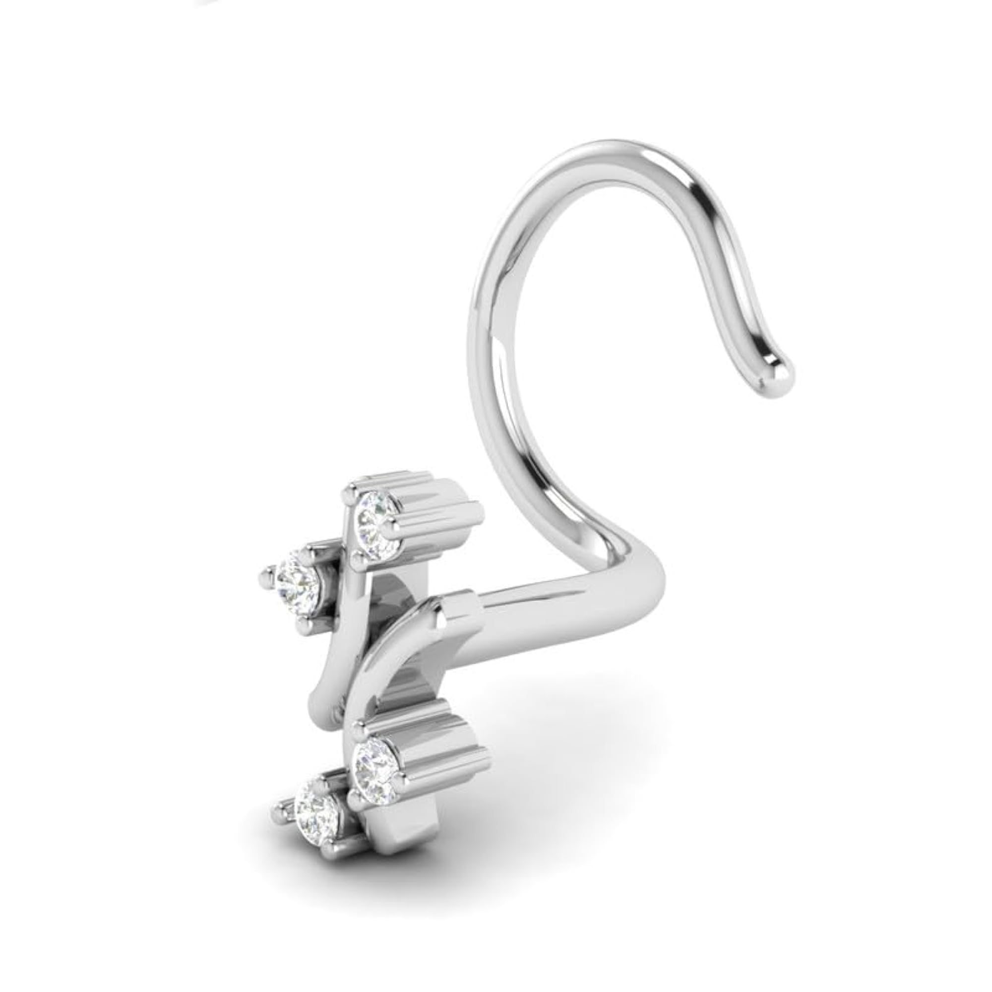 Women's 9K BIS Hallmarked White Gold Stud Nosering