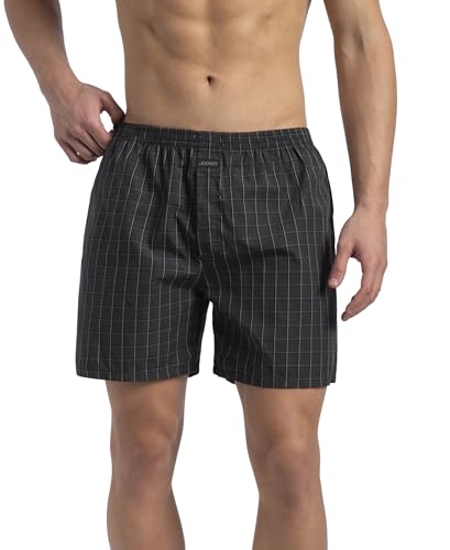 Image of Jockey 1222 Men Super Combed Mercerized Cotton Woven Checkered Boxer Shorts with Back Pocket (Pack of 2, Colors & Prints May Vary)