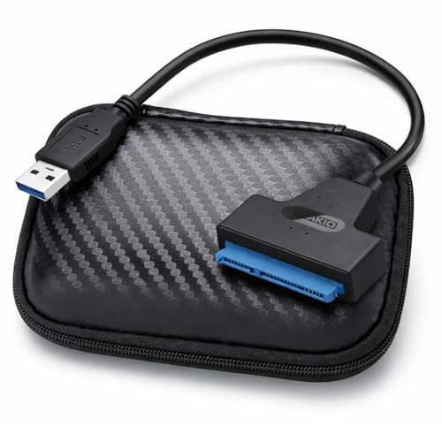 Stakio Adaptateur SATA vers USB 3.0 avec Étui de Protection – Câble USB vers SATA pour SSD/HDD 2,5” – Lecteur Disque Dur Externe, Clonage & Transfert...