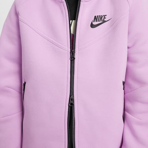 Nike Sportswear Tech Fleece Big Kids' (Girls') Full-Zip Hoodie (FD2979-632, Beyond Pink/Black/Black)3