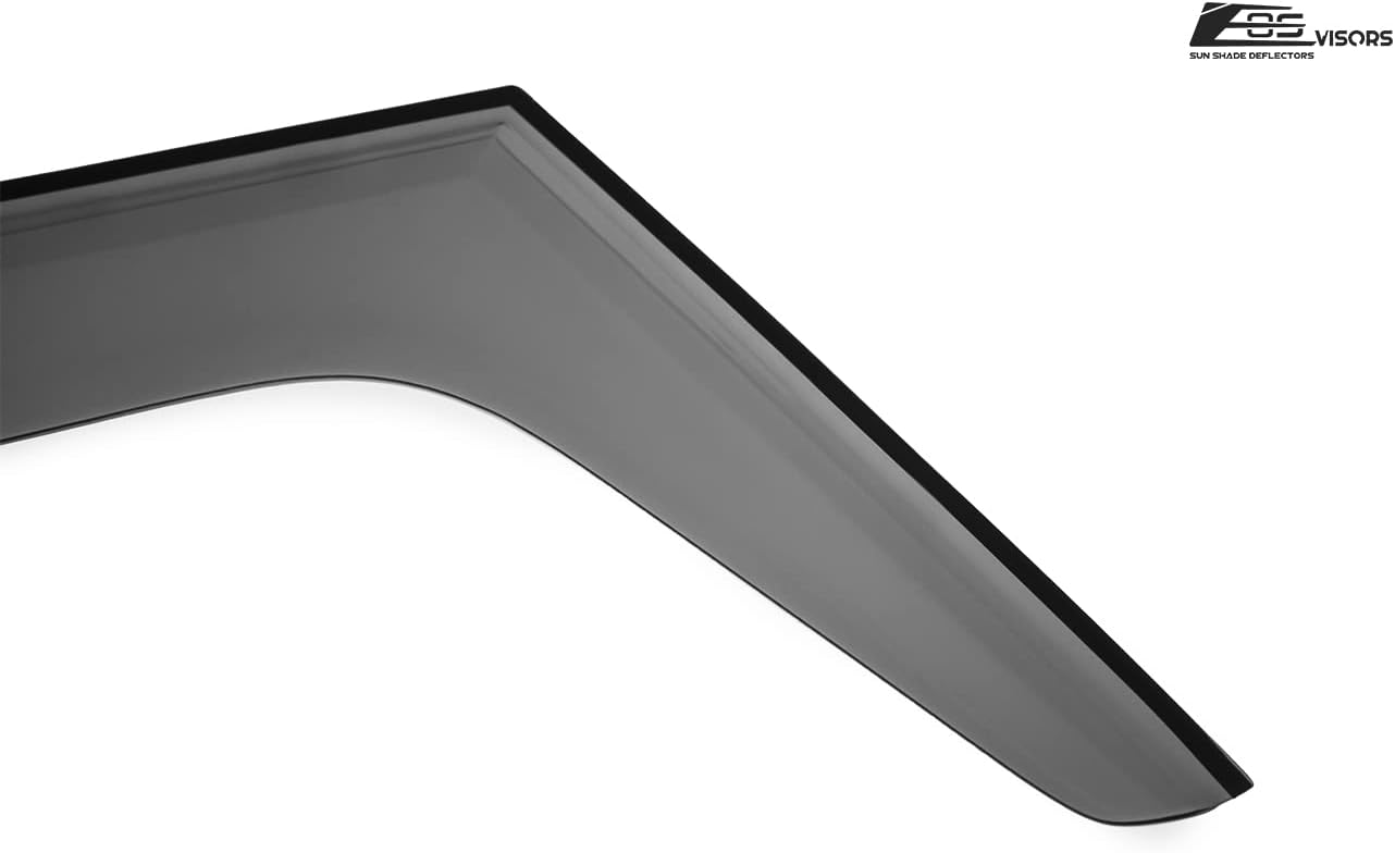 Extreme Online Store Replacement for 2007-2018 Jeep Wrangler 2-Door Models | EOS Visors JDM Tape-On Style Smoke Tinted Side Vents Rain Guard Window Deflectors DWV-V157