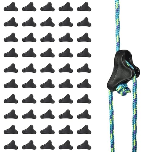 Cord Tightener, 50Pcs Light Guyline Tensioners Tent Guyline Cord Rope Adjuster Tent Awning Cord Rope Fasteners for Outdoor Camping