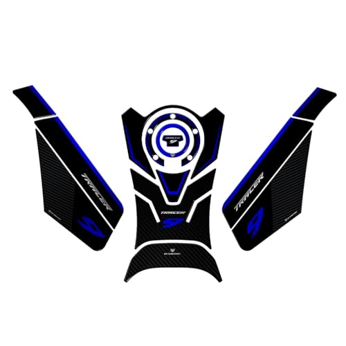 Autocollant Moto Yamaha Tracer 9 et 9GT 2021-2024 Bleu protection de réservoir résine 3D