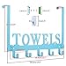 Kuhome Over The Door Towel Holder - Hooks & Rack for Bathroom, Robe & Beach Towels (Blue)
