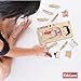 Kidzlane Wooden My Body Puzzle for Toddler - 5-Layer Girl Anatomy Puzzle - Real Wood - Multicolor - Educational Human Body Toy for Kids - BPA Free - Educational Toys