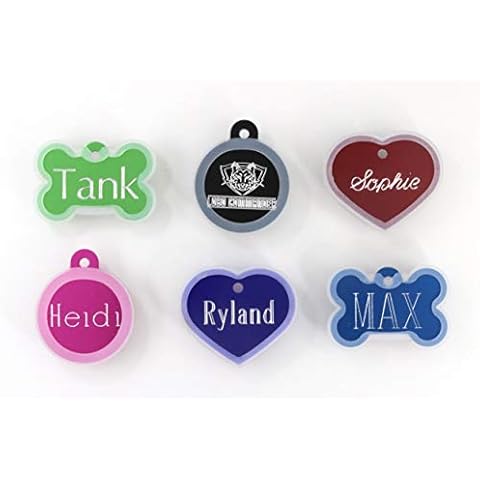 Pet Tag Silencer Pet ID Tags by Lobo Commander - Custom Engraved for Your Dog Or Cat, Personalized Front and Back, Up to Four Lines of Text Per Side, Heart Bone or Circle, 8 Colors to Choose from Cover