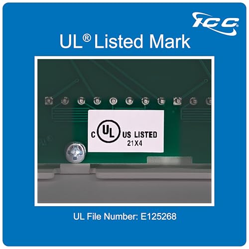 Image of ICC CAT6 Ethernet Data Module, 8 Ports, UL Listed & PoE++ Rated, High-Performance Network Interface, Quick Push-Pin Mount, Fits 9 inch 14 inch, and 28 inch Structured Wiring Enclosures, Premier Series