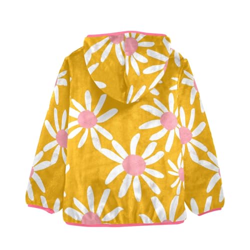 GuoChe White Daisy Petals Yellow Baby Boy Sherpa Jacket2