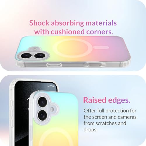 Image of AIGOMARA Magnetic for iPhone 17 Case [Compatible with Magsafe] [Fluorescent Holographic Iridescent] Slim Shockproof Matte Protective iPhone 17 Cover for Women Girls 6.3 Inch