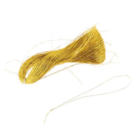 Baoblaze metalliskt broderigarn glittrande garn tråd nylon sygarn nylonsnöre för etiketter, flätning, handarbete, 200 m – guld