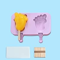 Vista 2 de Lindos moldes de silicona para paletas de hielo, molde de silicona para paletas caseras con 100 palitos de paletas, reutilizables, de fácil Pie