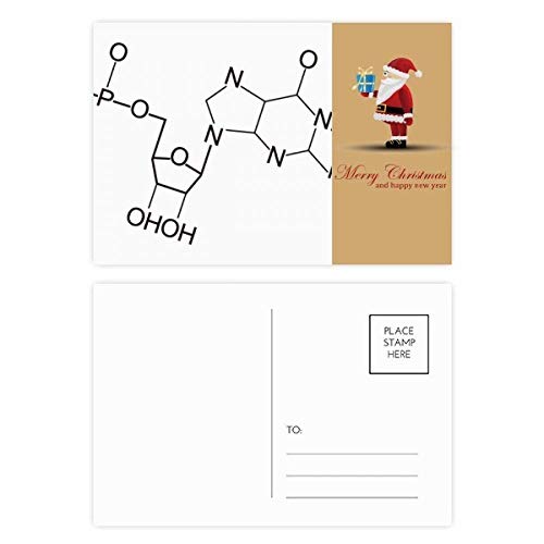 Cartes postales moléculaires motif Père Noël pour éviter les vœux banals lot de 20