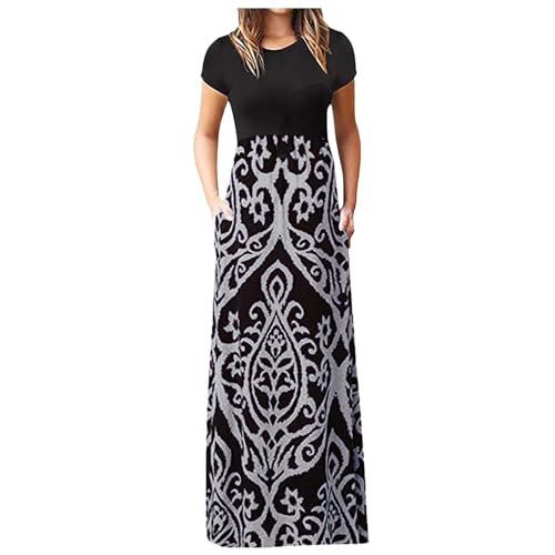 Robe t-shirt d'été noire en taille M pour femme au style décontracté
