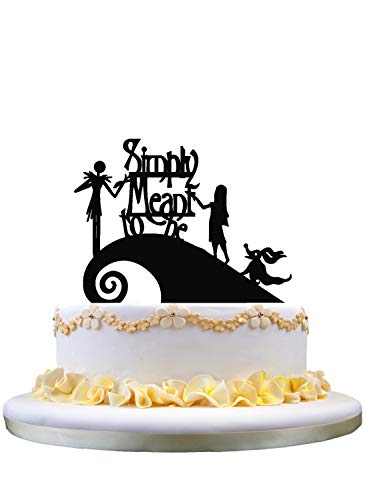 Jack and Sally Simply Meant To Be Wedding Cake Topper,Jack and Sally cake topper