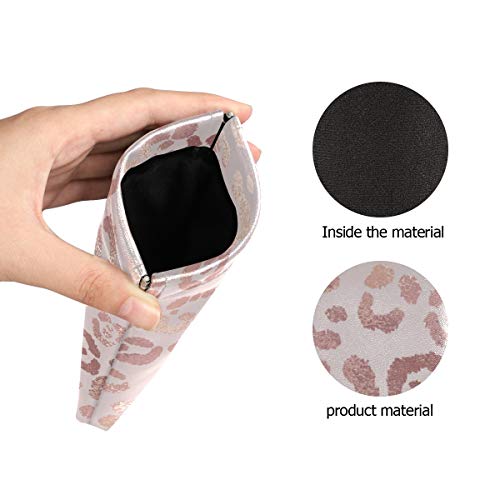 Moyyo Eyeglass Pouch Squeeze Top Portable Sunglasses Bag Pouch Pu Leather Eyeglass Goggles Case Cosmetic Holders Mulituse For Women Girl, Leopard, 7.1 X 3.4 Inch #TOP2