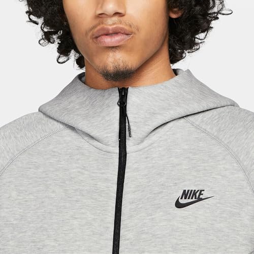 Nike Sportswear Tech Fleece Windrunner Men's Full-Zip Hoodie (DK GREY HEATHER/BLACK, FB7921-063) Size Large Tall3