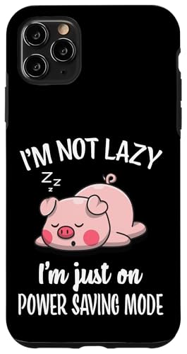 Mens Womens Kids Lazy Power Saving Cute Show Pig Lover �X�}�z�P�[�X iPhone 11 Pro Max �p