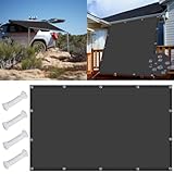 Sonnenschutz für den Außenbereich, 1,4 x 4,6 m, 98% UV-Schutz, Baldachin mit Ösen, perfekt für Garten, Terrasse, Deck, stilvolle anthrazitfarbene Markise für Sonnenschutz