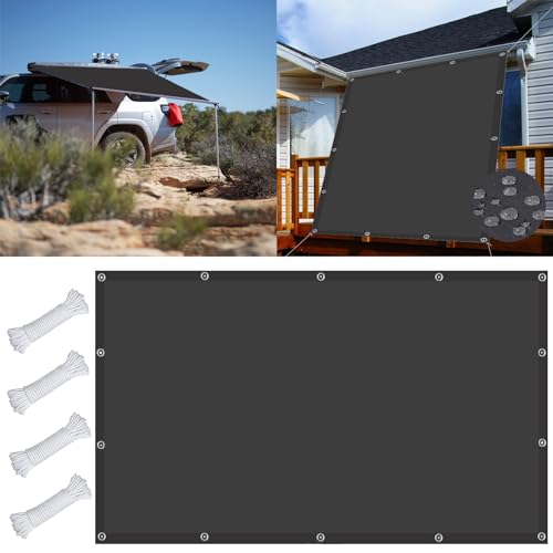 Sonnenschutz für den Außenbereich, 1,4 x 4,6 m, 98% UV-Schutz, Baldachin mit Ösen, perfekt für Garten, Terrasse, Deck, stilvolle anthrazitfarbene Markise für Sonnenschutz