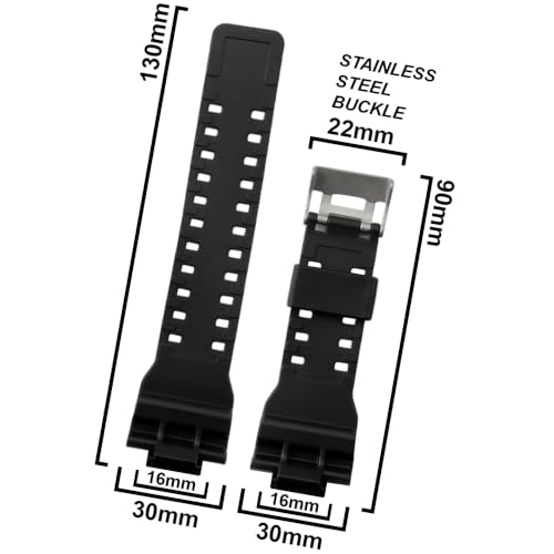 Image of DBLACK ''CDS3'' 16MM Resin Watch Strap / / Best Replacement, Compatible Strap with CASI0 Gshock GD-120, GA-100, GA-110, GA-100C & Other Model Watches
