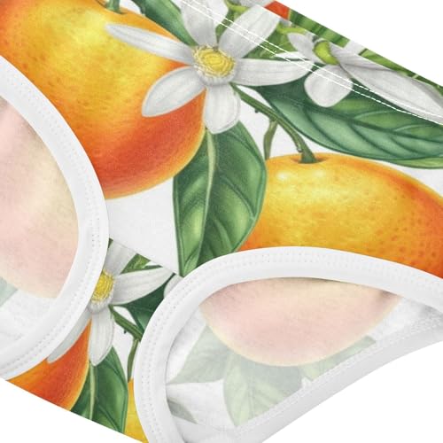 Vibrant Florals Oranges Lime Girls Underwear Toddlers 2t Cotton Panties for Girl Cartoon Undies Kids Briefs4