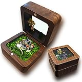 (Walnut Wood)Handmade small Ring Box With Built-in Miniature Simulated Landscape, Suitable For Ring Box For Proposal, Engagement Ring Box, Ring Box Wedding Day, Anniversaries, Birthday Gifts