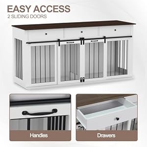   Dog-Crate-Indoor-Furniture-for-2-Dogs-716-Dog-Kennel-with-3-Drawers-and-Sliding-Doors-Heavy-Duty-Wooden-Dog-Cage-for-Large-Medium-Small-Dogs-White