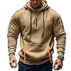 Hoodies for Men Fall Hooded Hip Hoodie Mens Stretch Long Sleeve College with Hood Hoodys Polyester Comfortable Beige L #3