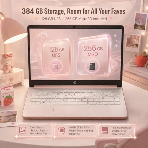 Image of HP 14 Laptop for Students and Home Use, Intel Processor N150, 16GB RAM