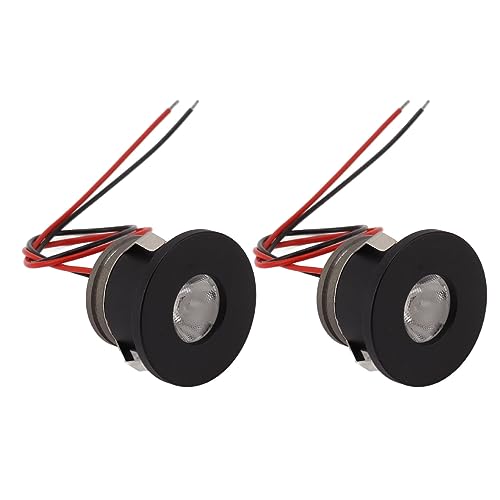 Qcwwy Mini Foco LED Empotrable de 2 Piezas, Luces para Debajo del Gabinete de 12 V, 80 Lúmenes, Pequeño, Vitrina de Joyería, Luz Decorativa