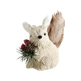 Shurhome 1 adorno de ardilla de junco hecho a mano, decoración navideña para árbol, hogar, fiesta, regalos, amigable colgante de árbol de Navidad