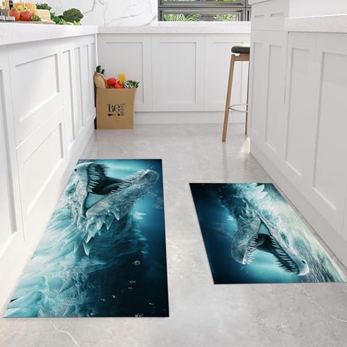 Tapis de cuisine dragon antidérapant ensemble de deux tapis absorbants sol
